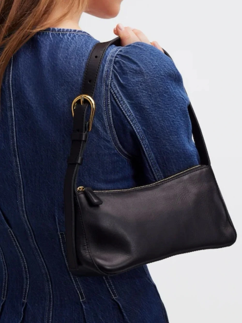 Madewell The Sculptural Buckle Leather Shoulder Bag NWOT